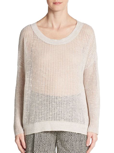 off white linen sweater discount